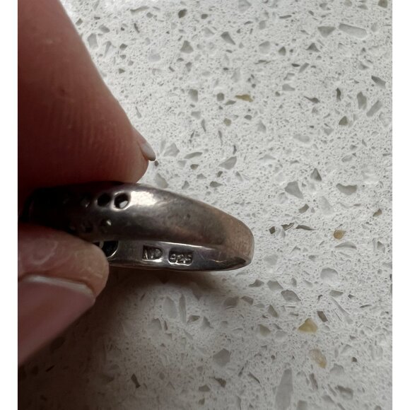 Silver Size 8 Signed MD Silver Marked 925 Ring Cage Work - Picture 6 of 8